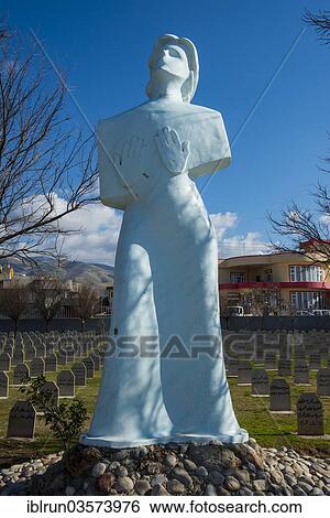 Stock Photograph - "Statue, Halabja cemetery, Halabja, Iraqi Kurdistan, Iraq, Asia". Fotosearch