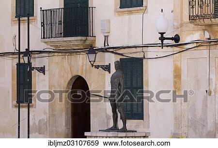 "Statue in front of a house facade, Felantix, Mallorca, Majorca, Balearic Islands, Spain, Europe" View Large Photo Image Stock Photo - "Statue in front of a house facade, Felantix, Mallorca, Majorca, Balearic Islands, Spain, Europe". Fotosearch