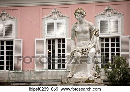 Stock Photo - "Statue in front of Benrath Palace, Duesseldorf, North Rhine-Westphalia, Germany, Europe". Fotosearch