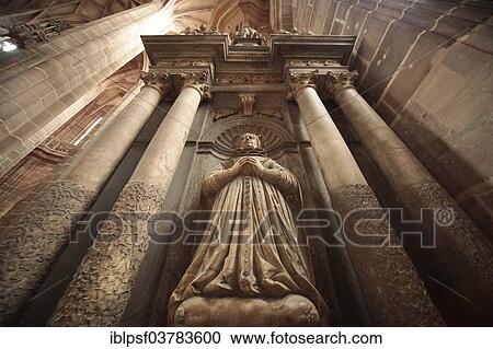Stock Image - "Statue in the interior of the Gothic Lorenzkirche church or St. Lawrence's church, Nuremberg, Middle Franconia, Bavaria, Germany, Europe". Fotosearch