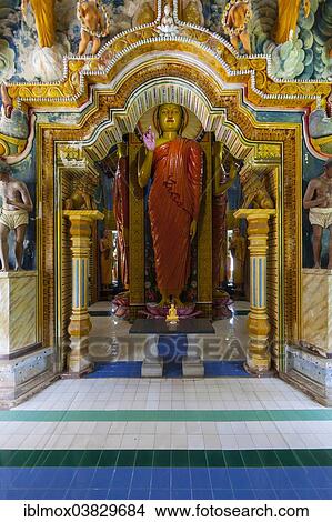Picture - "Statue in the old Buddhist temple complex of Sri Pushparama Maha Viharaya, near Balapitiya, Welitara Region, Southern Province, Sri Lanka, Asia". Fotosearch