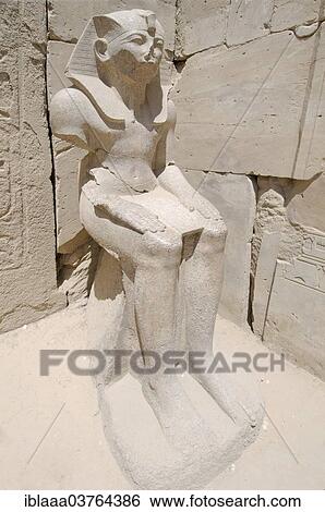 Stock Photograph - "Statue, Karnak Temple Complex, UNESCO World Heritage site, Thebes, Luxor, Luxor Governorate, Egypt, Africa". Fotosearch