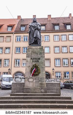 Stock Photo - "Statue of Albrecht Duerer, Nuremberg, Middle Franconia, Bavaria, Germany, Europe". Fotosearch