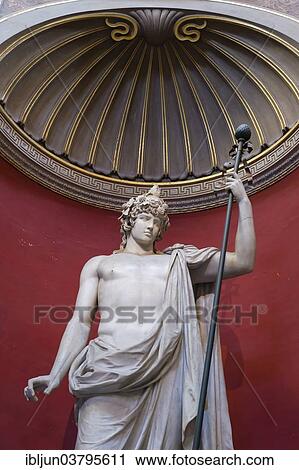 Stock Image - "Statue of Antinous as Bacchus, Sala Rotonda, Museo Pio-Clementino, Vatican Museums, Vatican City, Vatican, Rome, Lazio, Italy, Europe". Fotosearch