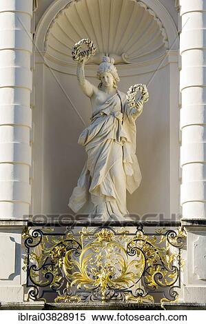 "Statue of Bavaria, the patron saint of the state of Baveria, in a niche of the facade of the south side of Schloss Linderhof Palace, Upper Bavaria, Bavaria, Germany, Europe" View Large Photo Image Stock Photography - "Statue of Bavaria, the patron saint of the state of Baveria, in a niche of the facade of the south side of Schloss Linderhof Palace, Upper Bavaria, Bavaria, Germany, Europe". Fotosearch