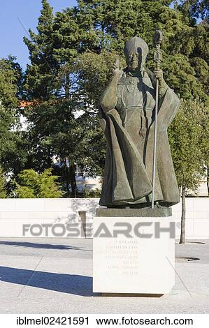 Stock Image - Statue of Bishop Jose Alves Correia da Silva, Santuario de Fatima, Fatima Shrine, Sanctuary of Our Lady of Fatima, Fatima, Ourem, Santarem, Portugal, Europe. Fotosearch