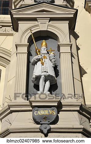 "Statue of Charles V, on the baroque facade of the city hall, 1704, Am Markt square 1, Lueneburg, Lower Saxony, Germany, Europe, PublicGround, Europe" View Large Photo Image Stock Photography - "Statue of Charles V, on the baroque facade of the city hall, 1704, Am Markt square 1, Lueneburg, Lower Saxony, Germany, Europe, PublicGround, Europe". Fotosearch