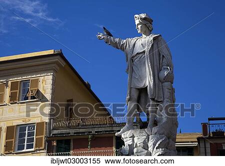 "Statue of Cristoforo Colombo, Golf von Genua, Santa Margherita, Liguria, Italy, Europe" View Large Photo Image Stock Photography - "Statue of Cristoforo Colombo, Golf von Genua, Santa Margherita, Liguria, Italy, Europe". Fotosearch