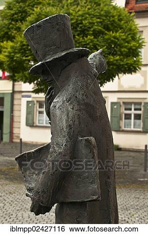Stock Photograph - "Statue of E. T. A. Hoffmann, Bamberg, Upper Franconia, Bavaria, Germany, Europe". Fotosearch