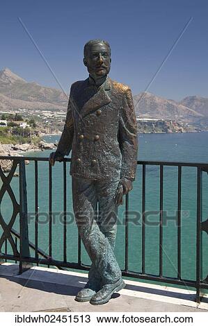 "Statue of El Rey Alfonso XII on the observation deck of Balcon de Europa overlooking the beach and coast in Nerja, Costa del Sol, Andalusia, Spain, Europe, PublicGround, Europe" View Large Photo Image Stock Image - "Statue of El Rey Alfonso XII on the observation deck of Balcon de Europa overlooking the beach and coast in Nerja, Costa del Sol, Andalusia, Spain, Europe, PublicGround, Europe". Fotosearch