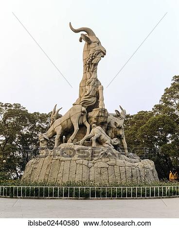 Stock Image - "Statue of Five Goats, Guangzhou or Canton, China, Asia". Fotosearch