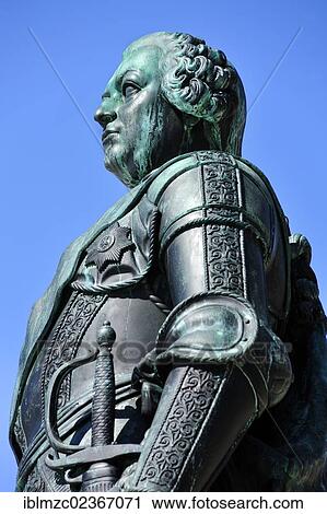 Stock Image - "Statue of Frederick III of Brandenburg-Bayreuth, Schlossplatz square, Erlangen, Middle Franconia, Bavaria, Germany, Europe". Fotosearch