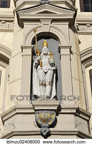 "Statue of Friederich II, on the baroque facade of the city hall, 1704, Am Markt square 1, Lueneburg, Lower Saxony, Germany, Europe, PublicGround, Europe" View Large Photo Image Stock Image - "Statue of Friederich II, on the baroque facade of the city hall, 1704, Am Markt square 1, Lueneburg, Lower Saxony, Germany, Europe, PublicGround, Europe". Fotosearch