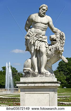 "Statue of Hercules by Giuseppe Volpini, Schlosspark palace gardens, Schleissheim Palace complex, Oberschleissheim, Upper Bavaria, Bavaria, Germany, Europe" View Large Photo Image Stock Photo - "Statue of Hercules by Giuseppe Volpini, Schlosspark palace gardens, Schleissheim Palace complex, Oberschleissheim, Upper Bavaria, Bavaria, Germany, Europe". Fotosearch