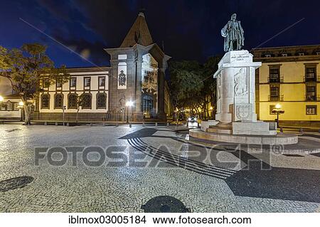 "Statue of Joao Zarco Goncaves in front of the Banco de Portugal, Av Arriaga street in the historic district, Santa Luzia, Funchal, Madeira, Portugal, Europe" View Large Photo Image Picture - "Statue of Joao Zarco Goncaves in front of the Banco de Portugal, Av Arriaga street in the historic district, Santa Luzia, Funchal, Madeira, Portugal, Europe". Fotosearch