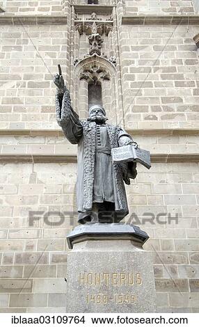 Picture - "Statue of Johannes Honterus, Brasov, Brasov County, Transylvania, Romania, Europe". Fotosearch