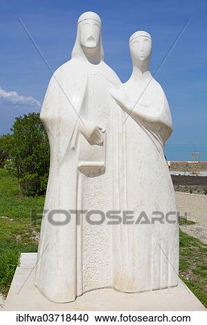Stock Image - "Statue of King Andrew I and his wife Anastasia of Kiev, Tihany, Lake Balaton, Veszprem County, Hungary, Europe". Fotosearch