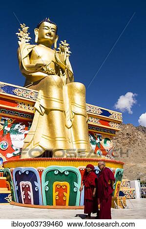 Stock Image - "Statue of Maitreya Buddha, Likir Monastery or Likir Gompa, Likir, Ladakh, Jammu and Kashmir, India, Asia". Fotosearch