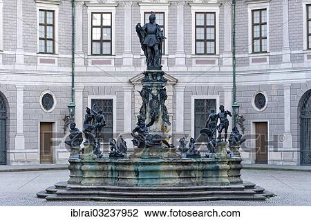 "Statue of Otto von Wittelsbach on the Wittelsbach Fountain in the Brunnenhof courtyard in Munich Residenz, Munich, Upper Bavaria, Bavaria, Germany, Europe" View Large Photo Image Stock Image - "Statue of Otto von Wittelsbach on the Wittelsbach Fountain in the Brunnenhof courtyard in Munich Residenz, Munich, Upper Bavaria, Bavaria, Germany, Europe". Fotosearch