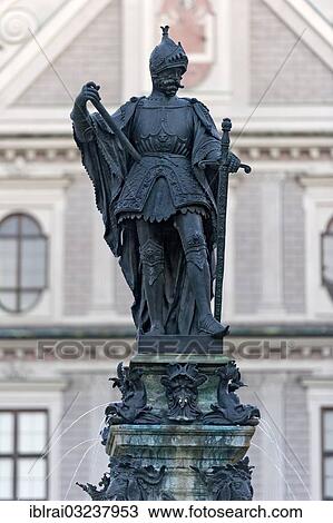 "Statue of Otto von Wittelsbach on the Wittelsbach Fountain in the Brunnenhof courtyard in Munich Residenz, Munich, Upper Bavaria, Bavaria, Germany, Europe" View Large Photo Image Stock Image - "Statue of Otto von Wittelsbach on the Wittelsbach Fountain in the Brunnenhof courtyard in Munich Residenz, Munich, Upper Bavaria, Bavaria, Germany, Europe". Fotosearch