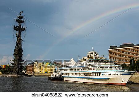 "Statue of Peter the Great and a cruise vessel, Moskva River, Moscow, Russia, Europe" View Large Photo Image Stock Image - "Statue of Peter the Great and a cruise vessel, Moskva River, Moscow, Russia, Europe". Fotosearch
