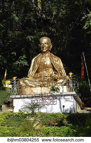 Stock Photography - "Statue of Phrakuba Srivichai, Wat Phra That Doi Suthep Temple, Chiang Mai, Northern Thailand, Thailand, Asia". Fotosearch