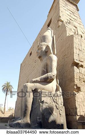 Stock Image - "Statue of Ramesses II, Luxor Temple, UNESCO World Heritage site, Thebes, Luxor, Luxor Governorate, Egypt, Africa". Fotosearch