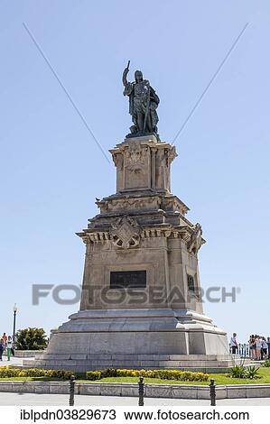 Stock Image - "Statue of Roger de Lluria on Rambla Nova in Tarragona, Catalonia, Spain, Europe". Fotosearch