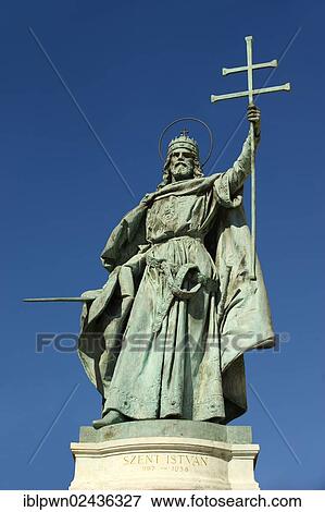 "Statue of Saint Istvan, St Stephan, H? æsok tere, Heroes' Square, Budapest, Hungary, Europe" View Large Photo Image Stock Photo - "Statue of Saint Istvan, St Stephan, H? æsok tere, Heroes' Square, Budapest, Hungary, Europe". Fotosearch