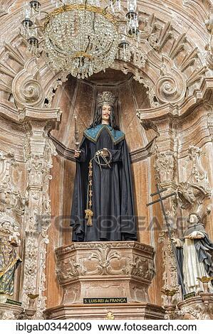 "Statue of Saint Louis, King of France, Sao Francisco de Assis Church, interior view, Sao Joao del Rey, Minas Gerais, Brazil, South America" View Large Photo Image Stock Photo - "Statue of Saint Louis, King of France, Sao Francisco de Assis Church, interior view, Sao Joao del Rey, Minas Gerais, Brazil, South America". Fotosearch
