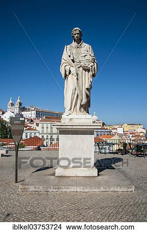 "Statue of Sao Vincent or Saint Vincent, Portas do Sol, Alfama, Lisbon, Portugal, Europe" View Large Photo Image Picture - "Statue of Sao Vincent or Saint Vincent, Portas do Sol, Alfama, Lisbon, Portugal, Europe". Fotosearch