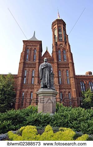 "Statue of scientist Joseph Henry in front of the Smithsonian Institution Building, administrative building and museum, popularly known as """"The Castle"""", National Mall, Washington DC, District of Columbia, USA" View Large Photo Image Stock Image - "Statue of scientist Joseph Henry in front of the Smithsonian Institution Building, administrative building and museum, popularly known as """"The Castle"""", National Mall, Washington DC, District of Columbia, USA". Fotosearch