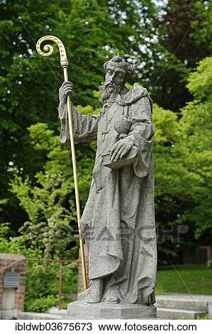"Statue of St. Benedict in front of the Benedictine monastery, St. Ottilien Archabbey, St. Ottilien, Eresing, Upper Bavaria, Bavaria, Germany, Europe" View Large Photo Image Stock Image - "Statue of St. Benedict in front of the Benedictine monastery, St. Ottilien Archabbey, St. Ottilien, Eresing, Upper Bavaria, Bavaria, Germany, Europe". Fotosearch