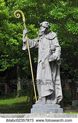 "Statue of St Benedict, neo-Gothic St. Ottilien Archabbey, built 1897-1899, near Landsberg, Bavaria, Germany, Europe" View Large Photo Image Stock Image - "Statue of St Benedict, neo-Gothic St. Ottilien Archabbey, built 1897-1899, near Landsberg, Bavaria, Germany, Europe". Fotosearch