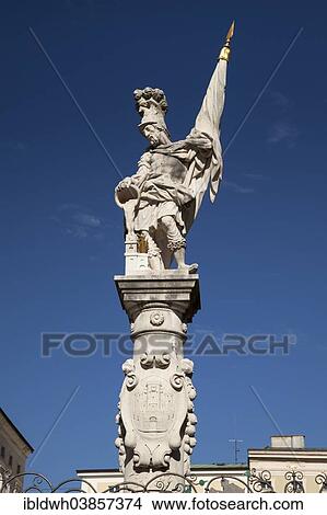 "Statue of St. Florian on Market Fountain or Floriani Fountain, Salzburg, Land Salzburg, Austria, Europe" View Large Photo Image Picture - "Statue of St. Florian on Market Fountain or Floriani Fountain, Salzburg, Land Salzburg, Austria, Europe". Fotosearch
