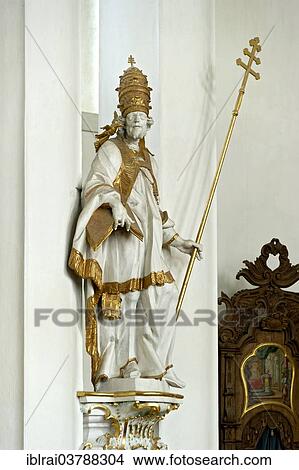 "Statue of St. Gregorius, nave, Wieskirche, Steingaden, Pfaffenwinkel, Upper Bavaria, Bavaria, Germany, Europe" View Large Photo Image Picture - "Statue of St. Gregorius, nave, Wieskirche, Steingaden, Pfaffenwinkel, Upper Bavaria, Bavaria, Germany, Europe". Fotosearch