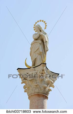 "Statue of the Holy Virgin on St. Anne's Column, Innsbruck, Tyrol, Austria, Europe" View Large Photo Image Stock Image - "Statue of the Holy Virgin on St. Anne's Column, Innsbruck, Tyrol, Austria, Europe". Fotosearch