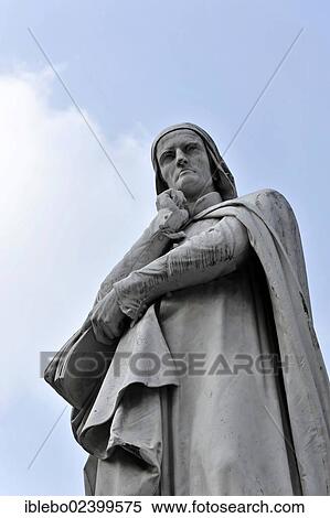 Stock Photography - "Statue of the poet Dante Alighieri, 1265 - 1321, Piazza dei Signori, Verona, Veneto, Italy, Europe, PublicGround, Europe". Fotosearch