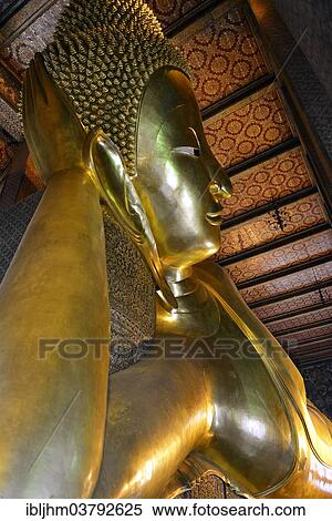 "Statue of the Reclining Buddha, Wat Pho temple, Bangkok, Thailand, Asia" View Large Photo Image Stock Photography - "Statue of the Reclining Buddha, Wat Pho temple, Bangkok, Thailand, Asia". Fotosearch