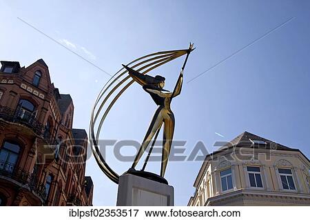 "Statue of Windsbraut, The Tempest, by Hermann Menzel at Willy-Brandt-Platz square, Flensburg, Schleswig-Holstein, Germany, Europe" View Large Photo Image Stock Photo - "Statue of Windsbraut, The Tempest, by Hermann Menzel at Willy-Brandt-Platz square, Flensburg, Schleswig-Holstein, Germany, Europe". Fotosearch