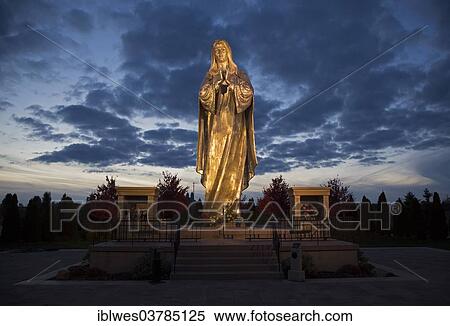 "Statue """"Our Lady of the New Millennium"""" at the Shrine of Christ's Passion, St. John, Indiana, USA" View Large Photo Image Stock Photography - "Statue """"Our Lady of the New Millennium"""" at the Shrine of Christ's Passion, St. John, Indiana, USA". Fotosearch