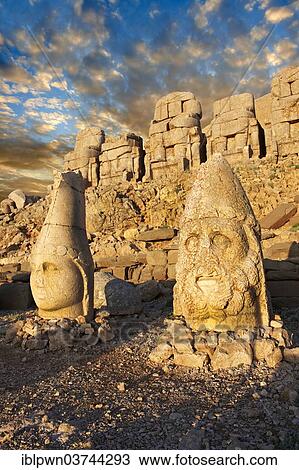 "Statues around the tomb of Commagene King Antochus I on the top of Mount Nemrut, also Nemrud, near Adiyaman, Turkey, Asia" View Large Photo Image Stock Image - "Statues around the tomb of Commagene King Antochus I on the top of Mount Nemrut, also Nemrud, near Adiyaman, Turkey, Asia". Fotosearch