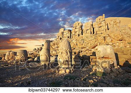 "Statues around the tomb of Commagene King Antochus I on the top of Mount Nemrut, auch Nemrud, near Adiyaman, Turkey, Asia" View Large Photo Image Stock Photo - "Statues around the tomb of Commagene King Antochus I on the top of Mount Nemrut, auch Nemrud, near Adiyaman, Turkey, Asia". Fotosearch