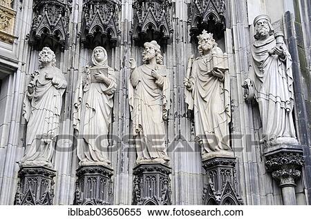 "Statues at the entrance portal, Cologne Cathedral, Cologne, Rhineland, North Rhine-Westphalia, Germany, Europe" View Large Photo Image Stock Photography - "Statues at the entrance portal, Cologne Cathedral, Cologne, Rhineland, North Rhine-Westphalia, Germany, Europe". Fotosearch