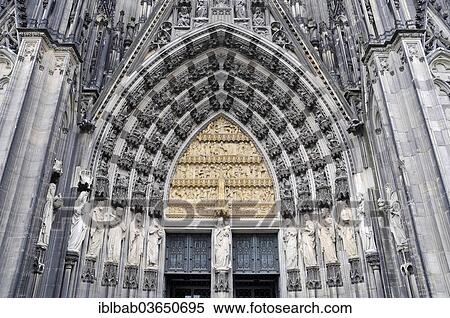 "Statues at the entrance portal, Cologne Cathedral, Cologne, Rhineland, North Rhine-Westphalia, Germany, Europe" View Large Photo Image Stock Photography - "Statues at the entrance portal, Cologne Cathedral, Cologne, Rhineland, North Rhine-Westphalia, Germany, Europe". Fotosearch