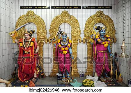 "Statues in a Hindu temple, Veerama Kaliamman Temple, Serangoon Road, in the Indian district, Little India, city centre, Singapore, Asia" View Large Photo Image Stock Photograph - "Statues in a Hindu temple, Veerama Kaliamman Temple, Serangoon Road, in the Indian district, Little India, city centre, Singapore, Asia". Fotosearch