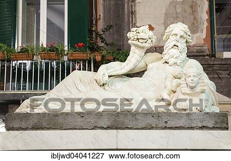 Stock Photo - "StatueÂ of the Nile God, known as the Body of Naples, Corpo di Napoli, Naples, Campania, Italy, Europe". Fotosearch