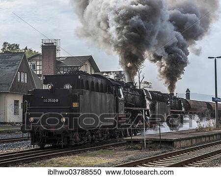 "Steam locomotive, Class 44 of Deutsche Reichsbahn, built in 1941, with freight waggons on a nostalgia trip, owned by the Bavarian Railway Museum Nordlingen, Bad Salzungen, Thuringia, Germany, Europe" View Large Photo Image Stock Image - "Steam locomotive, Class 44 of Deutsche Reichsbahn, built in 1941, with freight waggons on a nostalgia trip, owned by the Bavarian Railway Museum Nordlingen, Bad Salzungen, Thuringia, Germany, Europe". Fotosearch