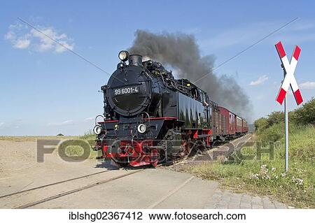 Stock Image - "Steam train from the Selke Valley Railway near Quarmbeck, Harz, Saxony-Anhalt, Germany, Europe". Fotosearch