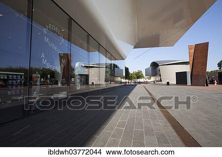 "Stedelijk Museum, Museum of Modern Art at Museumplein Square, Amsterdam, North Holland province, Netherlands" View Large Photo Image Picture - "Stedelijk Museum, Museum of Modern Art at Museumplein Square, Amsterdam, North Holland province, Netherlands". Fotosearch